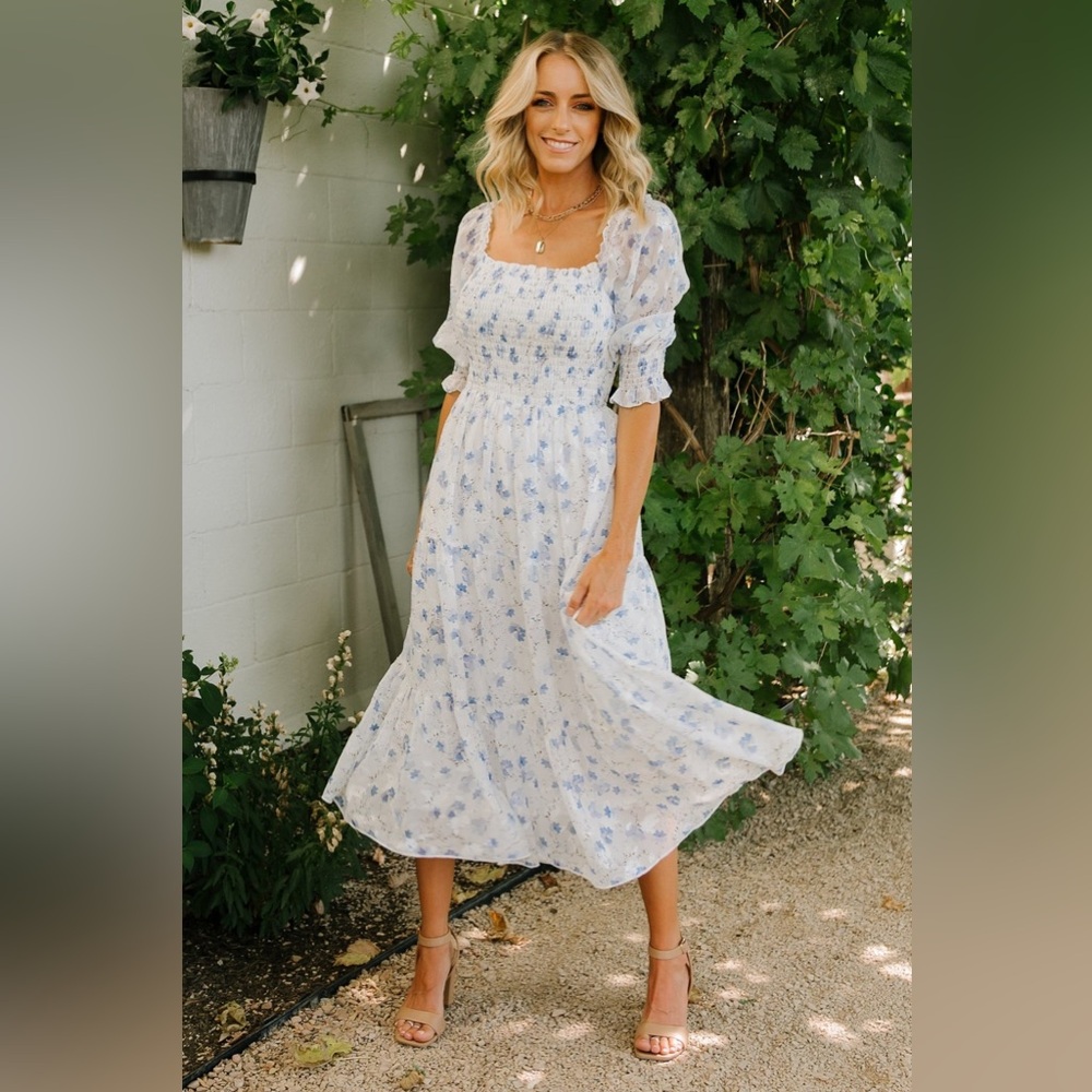 Baltic Born 3X Fabian Jacquard Midi Dress blue